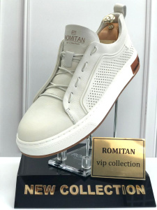 Фото Кеды  Romitan  белый  кожа F-300584