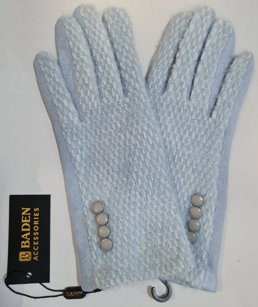 Фото Перчатки  женские Baden  серый  текстиль c11265
