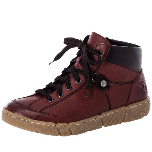 Фото Ботинки  Rieker  бордовый  кожа искусств. Z-90300