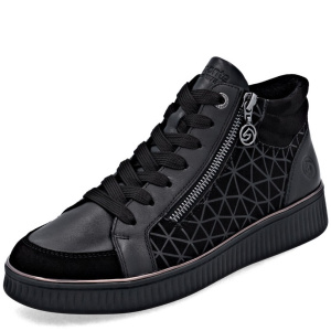 Ботинки  Remonte  черный  кожа/текстиль Z-400836