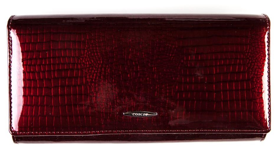 Фото Кошелек  женские Coscet  бордовый  кожа лаковая искусств. c11973