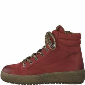 Ботинки  Tamaris  красный  кожа Z-100605