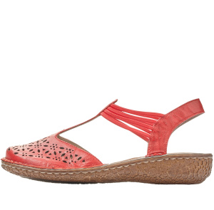 Фото Сандалии  Rieker  красный  кожа/кожа искусств. F-81041