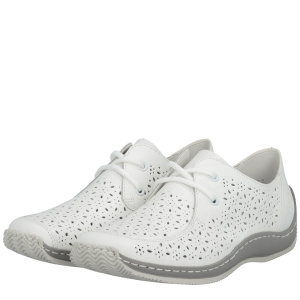 Фото Туфли  Rieker  белый  кожа/кожа искусств.  F-401281