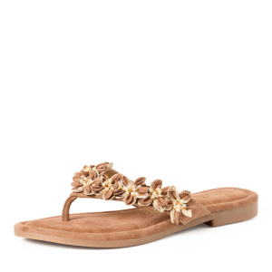 Вьетнамки  Marco Tozzi  коричневый  кожа F-401249