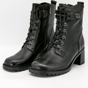 Фото Ботильоны  Madella  черный  кожа Z-100493 Фото Ботильоны  Madella  черный  кожа Z-100493