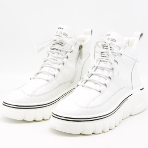 Фото Ботинки  Madella  белый  кожа Z-100935 Фото Ботинки  Madella  белый  кожа Z-100935