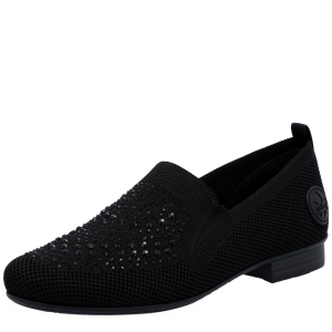 Фото Туфли  Rieker  черный  текстиль  F-401138