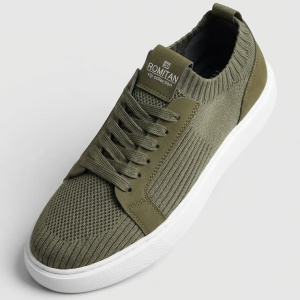 Кеды  Romitan  зеленый  текстиль  F-400559