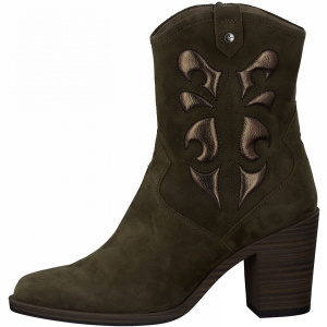 Фото Ботильоны  Tamaris  оливковый  кожа Z-100725 Фото Ботильоны  Tamaris  оливковый  кожа Z-100725