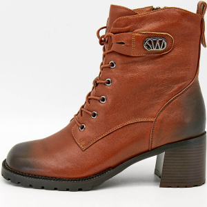 Фото Ботильоны  Madella  рыжий  кожа Z-100442 Фото Ботильоны  Madella  рыжий  кожа Z-100442