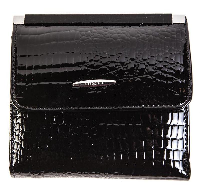 Фото Кошелек  женские Coscet  черный  кожа лаковая искусств. c09855