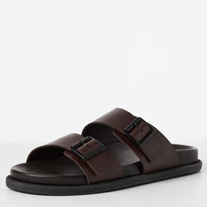 Фото Шлепанцы  Marco Tozzi  коричневый  кожа F-401084