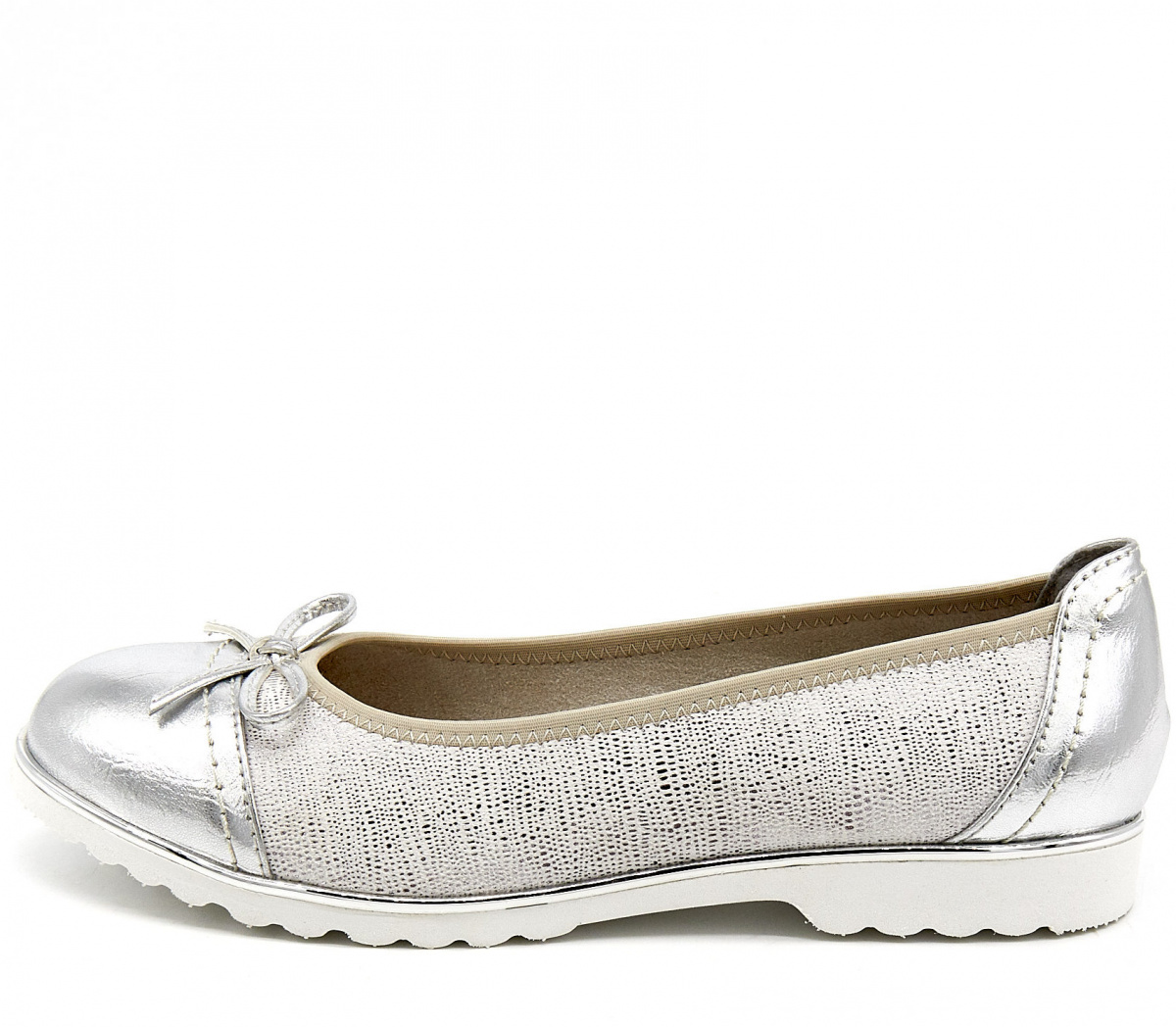 Фото Балетки  Jana  белый  текстиль F-81072