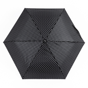 Фото Мужской компактный зонт, черного цвета, горох, автомат