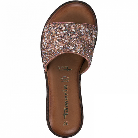 Шлепанцы  Tamaris  золотой  кожа F-90801 фото в интернет-магазине | Omadey.ru