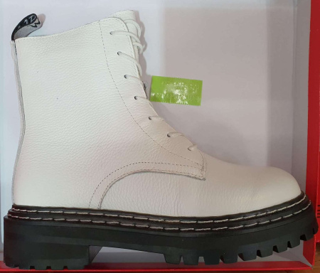 Ботинки  CV Martanni  белый  кожа Z-90670 фото в интернет-магазине | Omadey.ru