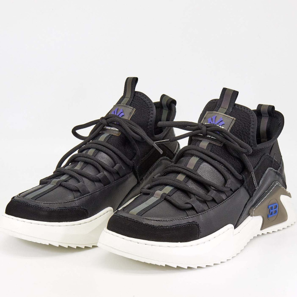 Фото Кроссовки  Romitan  черный  кожа Z-90309 мужские