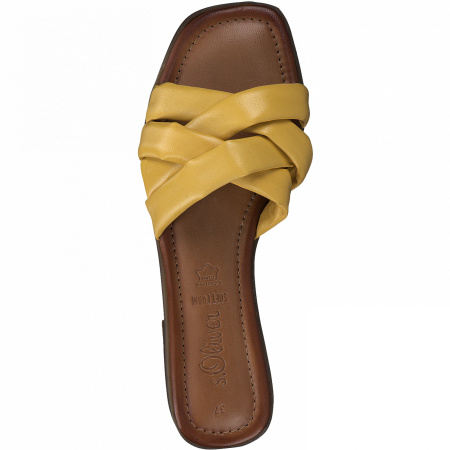 Шлепанцы  S.Oliver  желтый  кожа F-91115 фото в интернет-магазине | Omadey.ru
