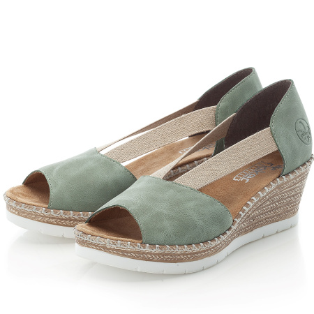 Босоножки  Rieker  зеленый  кожа искусств. F-100100 фото в интернет-магазине | Omadey.ru