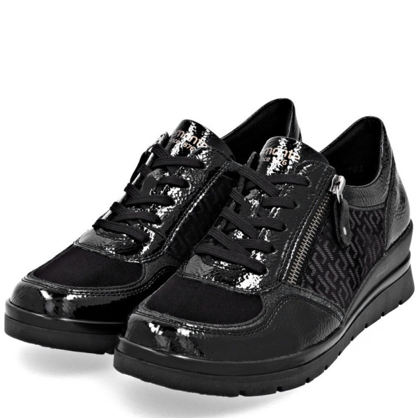 Фото Туфли  Remonte  черный  кожа искусств./текстиль Z-400839 Фото Туфли  Remonte  черный  кожа искусств./текстиль Z-400839