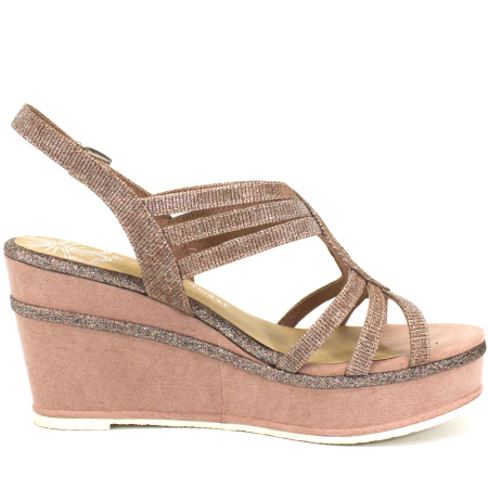 Босоножки  Marco Tozzi  розовый  текстиль F-72001 фото в интернет-магазине | Omadey.ru