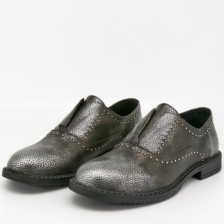 Туфли  Keddo  серебряный  кожа искусств. Z-7034 фото в интернет-магазине | Omadey.ru