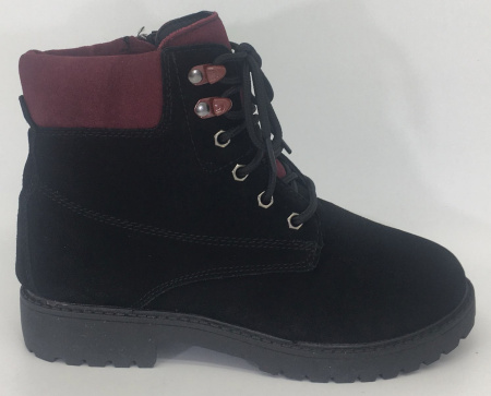 Ботинки  Baden  черный  кожа Z-89176 фото в интернет-магазине | Omadey.ru