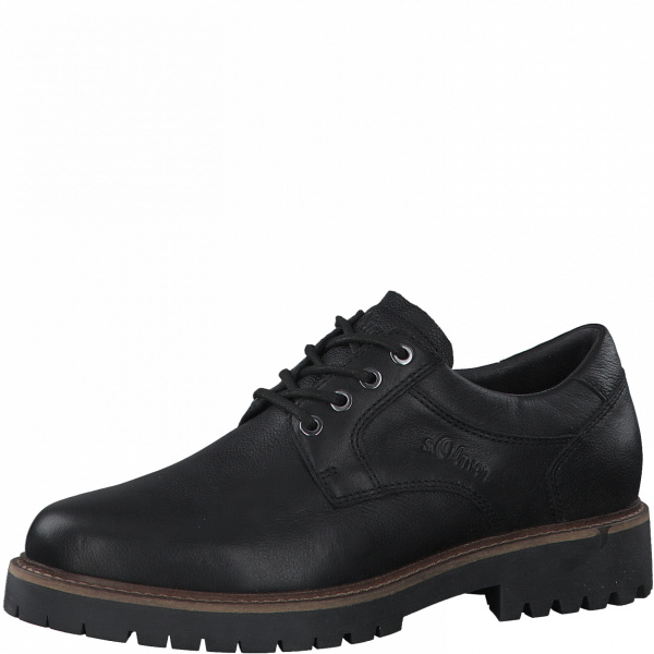 Фото Полуботинки  S.Oliver  черный  кожа Z-100547 Фото Полуботинки  S.Oliver  черный  кожа Z-100547