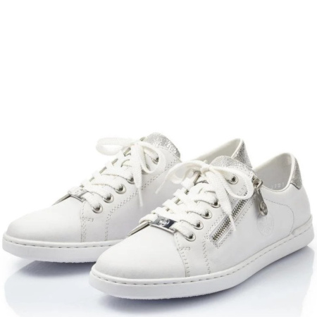 Кеды  женские Rieker  белый  кожа/кожа искусств. F-91301 фото в интернет-магазине | Omadey.ru