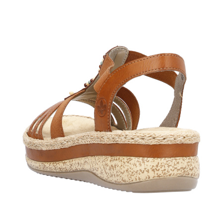 Босоножки  Rieker  коричневый  кожа искусств. F-400206 фото в интернет-магазине | Omadey.ru