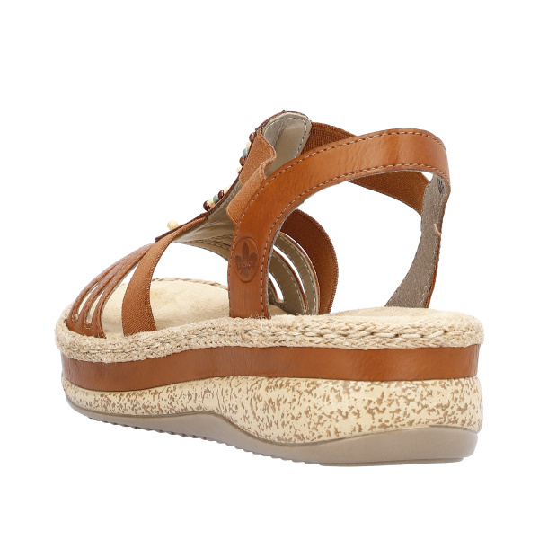 Фото Босоножки  Rieker  коричневый  кожа искусств. F-400206