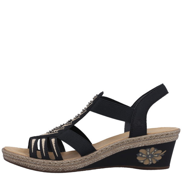 Фото Босоножки  Rieker  синий  кожа искусств. F-400528