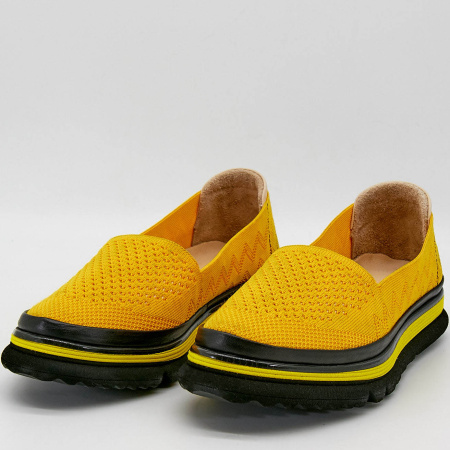 Слипоны  Rovigo  желтый  текстиль F-90954 фото в интернет-магазине | Omadey.ru