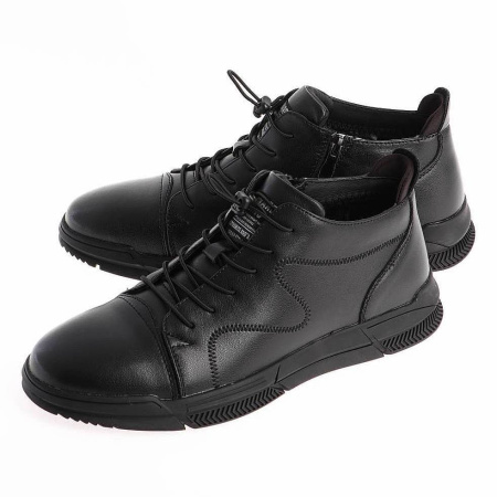 Ботинки  Baden  черный  кожа Z-100580