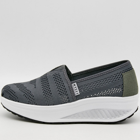 Слипоны  MYSET  серый  текстиль F-90934 фото в интернет-магазине | Omadey.ru