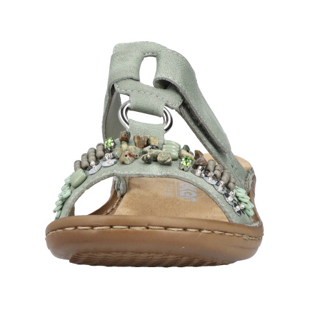 Шлепанцы  Rieker  зеленый  кожа искусств. F-401143 фото в интернет-магазине | Omadey.ru