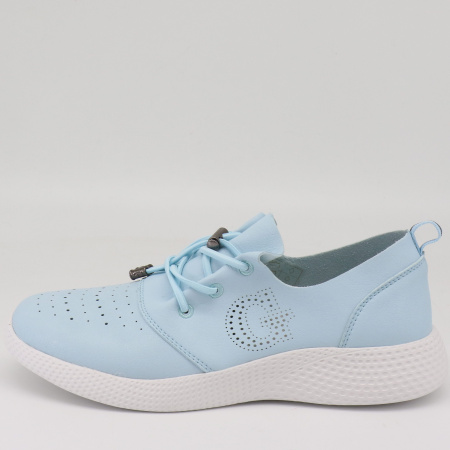 Кроссовки  женские Grunberg  голубой  кожа иск. Микрополитекс/текстиль F-81099 фото в интернет-магазине | Omadey.ru
