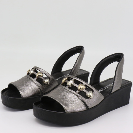 Босоножки  Dakkem  серебряный  кожа F-7655 фото в интернет-магазине | Omadey.ru