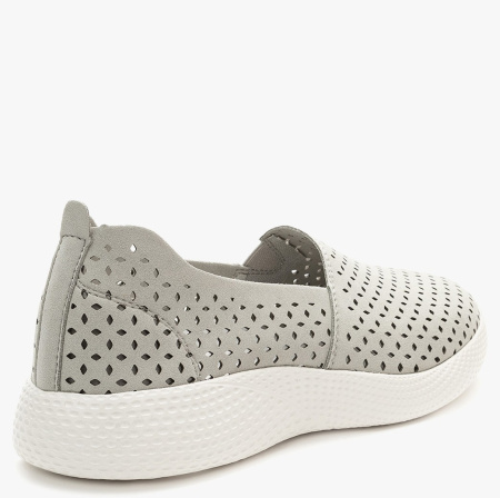 Слипоны  Grunberg  серый  микрополитекс  F-400588 фото в интернет-магазине | Omadey.ru