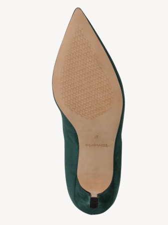 Лодочки  Tamaris  зеленый  кожа Z-400528 фото в интернет-магазине | Omadey.ru