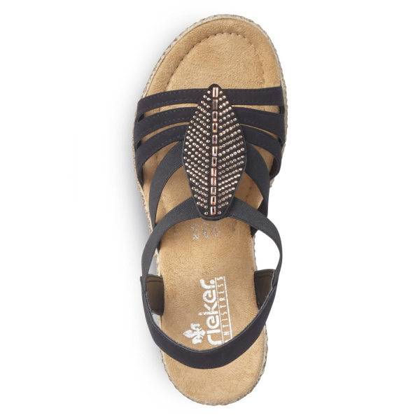 Фото Босоножки  Rieker  черный  кожа искусств. F-400123 Фото Босоножки  Rieker  черный  кожа искусств. F-400123