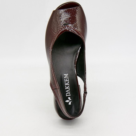 Босоножки  Dakkem  бордовый  кожа лаковая F-90214 фото в интернет-магазине | Omadey.ru