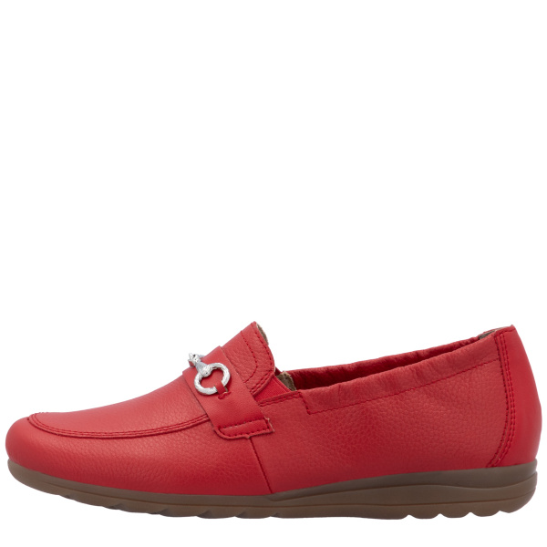Фото Мокасины  Rieker  красный  кожа/кожа искусств. F-400223
