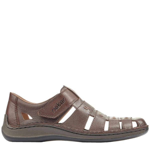 Фото Туфли летние  Rieker  коричневый  кожа F-400257