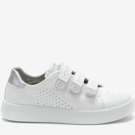 Кеды  женские Grunberg  белый  кожа иск. Микрополитекс/текстиль F-81094 фото в интернет-магазине | Omadey.ru