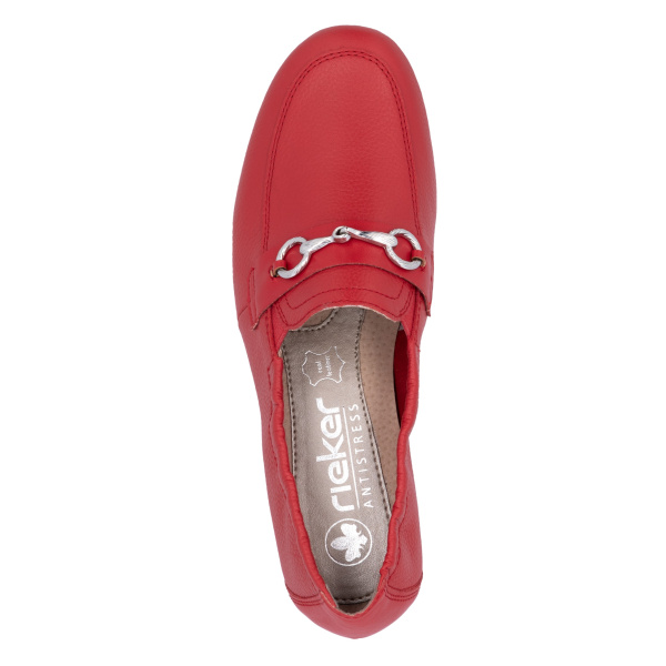 Фото Мокасины  Rieker  красный  кожа/кожа искусств. F-400223