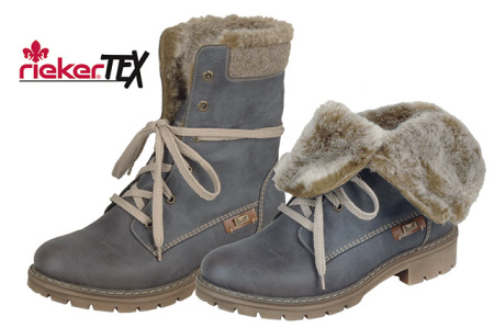 Ботинки  Rieker  серый  кожа искусств./текстиль Z-89229 фото в интернет-магазине | Omadey.ru