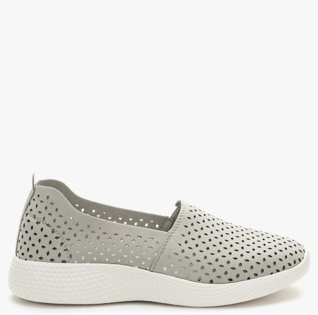 Слипоны  Grunberg  серый  микрополитекс  F-400588 фото в интернет-магазине | Omadey.ru