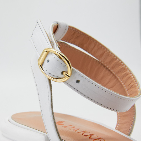 Босоножки  Dakkem  белый  кожа F-90790 фото в интернет-магазине | Omadey.ru